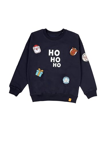 Image of KiddoPanti Boys Solid Round Neck Full Sleeve Fleece Sweatshirt | 60% Cotton 40% Polyester | Soft Warm Winter Pullover | Ribbed Cuffs & Hem | Casual Winter Sweatshirt for Kids