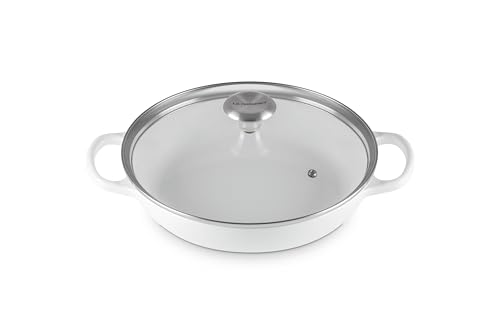 Comparison: Best Enameled Cast Iron Braiser 5 Le Creuset Enameled Cast Iron Signature Round Braiser with Glass Lid, 2.25 qt., White