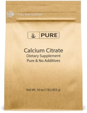 Pure Original Ingredients Calcium Citrate (1lb) Calcium Supplement, No Additives or Fillers