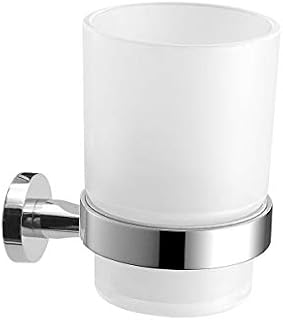 Toothbrush Holder, Frosted Glass Tumbler Stainless Steel 18/10 Wall Mounted