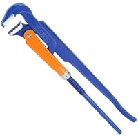 WADFOW 11/2" Swedish Pattern Type A Pipe Wrench w/ 55 mm Jaw Opening, 15", 90 deg. Angle, Red Lacquered Finish