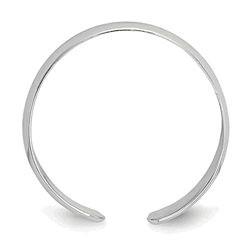 Jewelryweb Solid 14K Yellow Or White Gold 3Mm Classic Polished Adjustable Toe Ring thumb #2