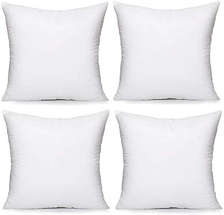 E4Emporium Cushion Inner Pads - Cushion Inserts 20 x 20 (50cm x 50cm) - Non Allergenic Pad Stuffer  Hollowfibre Square Bounce Back Cushion for Sofa, Bed, & Outdoor (Pack of 4)