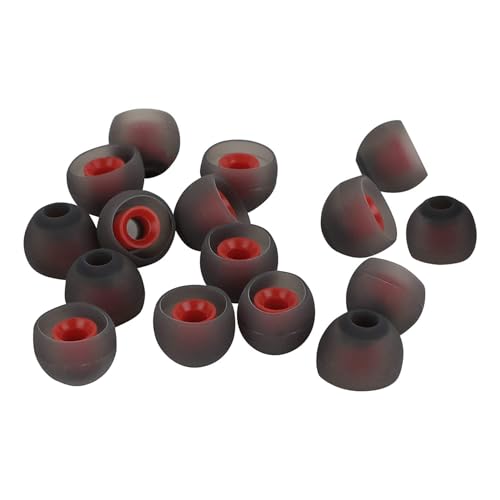 Image of Newly Silicone Rubber Earbuds Tips, Eartips, Earpads, Earplugs, for Replacement in Earphones and Bluetooth Medium Size (10 Pcs (5 Pair), Black)