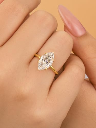 3.5CT Marquise Cut Engagement Ring, AAAAA Grade Cubic Zirconia Promise Ring for Women, S925 Silver Bridal Wedding Jewelry4