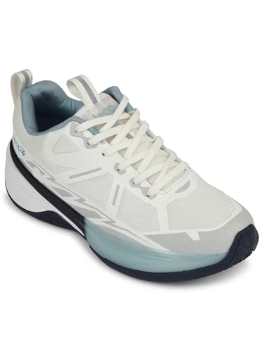 Image of Liberty Leap7x ROMIO Lacing Sports Running Shoes for Men - White | Comfortable and Durable Lace-Up Closure - Suitable for Lacing Walking, Gym, Jogging, Outdoor Shoes for Gents - Cushioned Footbed