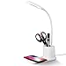 Lampara Escritorio, Flexo Led Escritorio con Cargador Inalámbrico, Regulable con Rotación de 360 ​​° para, 3 Modos de Color, Batería USB de Ahorro de Energía (Blanco-new)