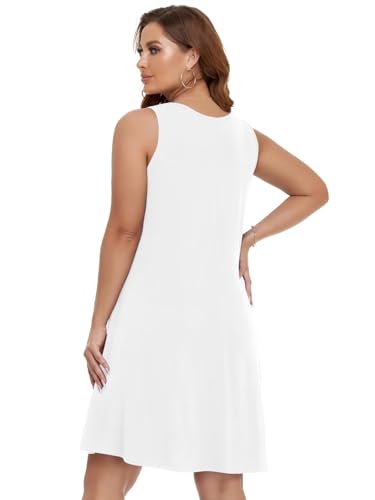 BELAROI Summer Dresses for Women Beach Tshirt Sundress V Neck Casual Swing Tank Dress Swimsuit Cover Ups Pockets3