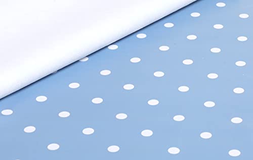 Wachstuch Tischdecke Wachstuchtischdecke Abwaschbar Eckig 140 x 180 cm Kleine Tupfen Blau Grau
