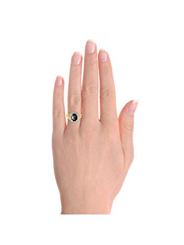 Image of Rylos Women's Yellow Gold Plated Silver Princess Diana Ring & Pendant Set. Gemstone & Diamonds, 9X7MM Birthstone. Matching Friendship Jewelry, Sizes 5-10.