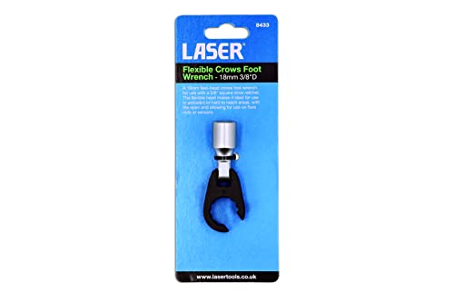Laser 8433 Flexible Crows Foot Wrench 18mm 3/8" D, Chrome - Image 2