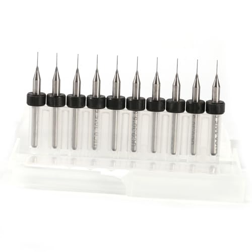 ANKROYU PCB Print Circuit Board Drill Bits, 10PCS Carbide Micro Drill Bits Tool Set, PCB Drill Bits, Carbide Drill Bits for CNC SMT (0.3mm)