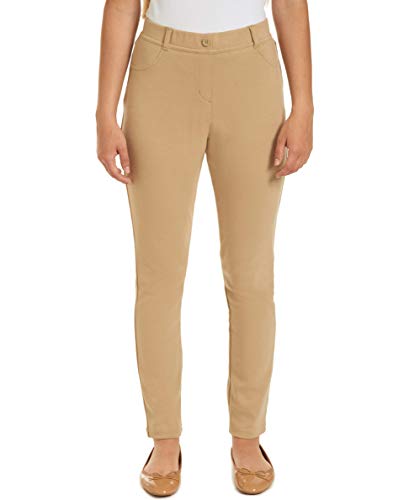 Chaps Womens Uniform Mid Rise Stretch Jegging, Khaki, X-Small(1)