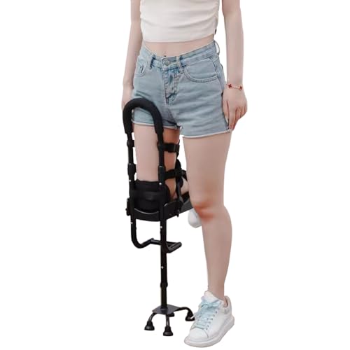 Adjustable Height Single Leg Hands-Free Crutches -Telescopic Walker Knee Crutch Alternative to Crutches and Knee Scooters for Non-Weight Bearing Below Knee