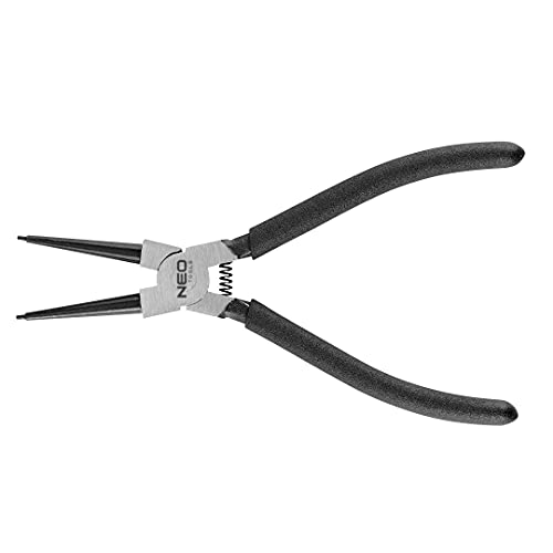 Neo Tools Seger szczypce do pierścieni zabezpieczających, końcówka Ø 1,3 mm, proste, do pierścieni wewnętrznych 10-25 mm, korpus szczypiec ze stali Cr-V, uchwyty antypoślizgowe