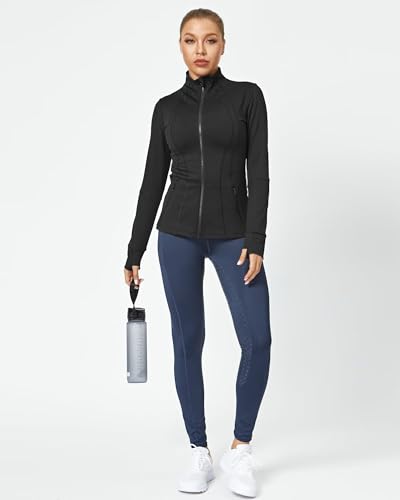 Queenieke QKUS210503JK001M Women Athletic Jackets Cottony-Soft Full Zip Slim Fit Workout Running Jacket With Pockets thumb #5