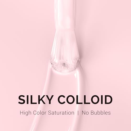Image of MelodySusie 0.5fl oz Light Pink Gel Nail Polish, Nails Soak Off UV LED Pastel Pink Gel Polish Gift for Women Nail Art Manicure Salon DIY Nail Design Decoration at Home-A2602