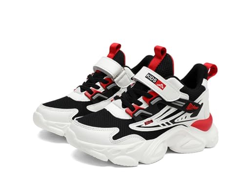 Mesh Chunky Anti Slip Sneakers Soft Comfortable Thick Sole Boys Shoes with Adjustable Hook and Loop Closure for School Sports Outdoor Play Durable Design