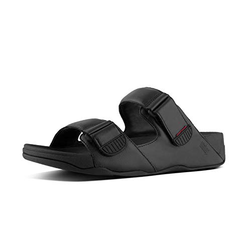 FitFlop Men's Gogh MOC Slide in Leather Sandal, Black, 12