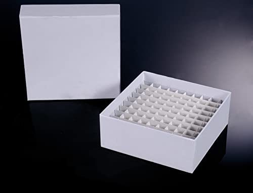 Image of Cardboard Freezer Box - White /81 Place,Water and Ice Resistant Coating,For storing 1.5-2.0 mL cryovials(Pack of 6)