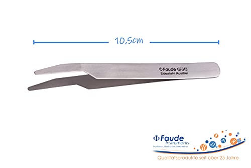 FAUDE Federstahlpinzetten 3-er Set fein-spitz, spitz und stumpf-rund 10,5cm für Terrarium, Labor, Modellbau zum fassen empfindlicher Objekte, Spiderlinge, Skorpione, Ameisen und Insekten