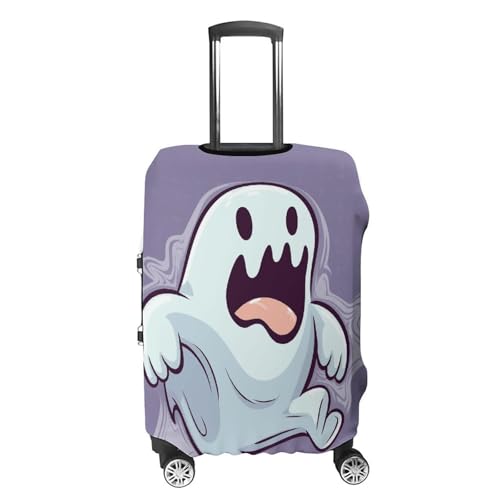 Cartoon Ghost Elastic Luggage Cover Suitcase Protector for 19-32 Inch Suitcases | Universal Stretchable Travel Bag Cover | Anti-Scratch, Washable with Zipper Closure M4