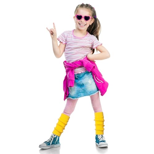 Leg Warmers for Kids Girls Toddler Leg Socks Neon Knit Ribbed Baby Leg Warmers Boys Arm Warmer, 80s Outfit for Kids2