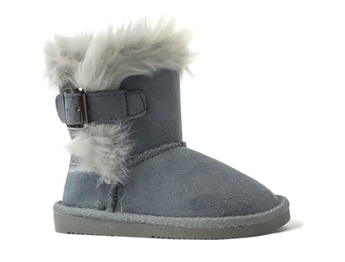 Image of REDVOLUTION Kids Boots Toddler Girls Cute Butterfly Bow | PomPom PU leather Boot (Toddler /Small Kid)