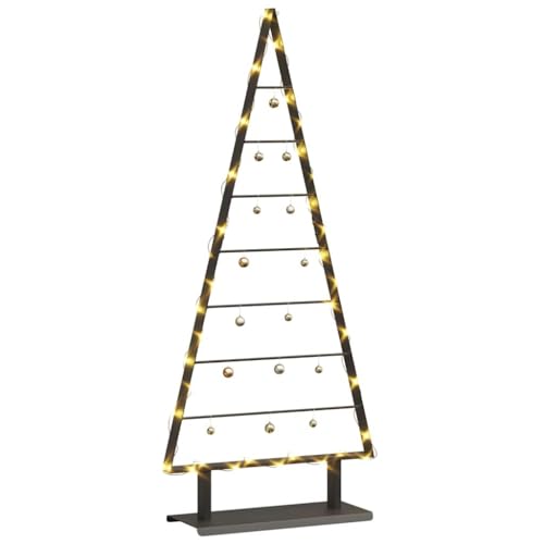vidaXL Metall Weihnachtsbaum mit Ständer Schwarz 125 cm Stahl,...