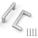 Drenky Tiradores para Cajones, Plata Tiradores Cocina Armarios de Acero Inoxidable 64 mm Centros de orificio Manijas de Muebles con Tornillos para Gabinete, 2 piezas