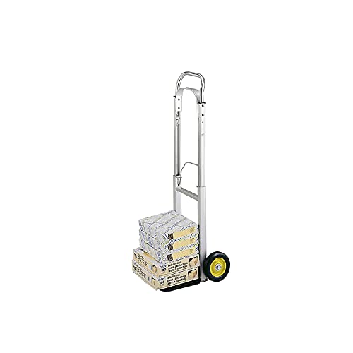 Safco Products Hide-Away Fold Up Collapsible Utility Hand Truck, 250 lb Capacity, Aluminum Frame, Steel Toe Plate, 2 6" Smooth Rolling Rubber Wheels - Thumbnail 4