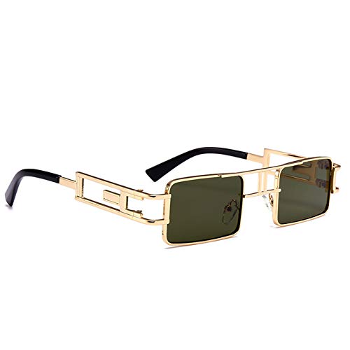COTIA Retro Rectangle Steam Punk Sunglasses Men Women Small Square Sun Glasses Vintage Metal Frame Driving Eyewear