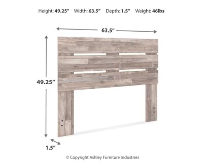 Signature Design by Ashley Neilsville Butcher Block Panel Headboard, Queen, Beige