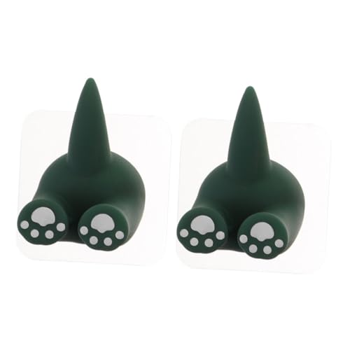 FONDOTIN 2pcs Animal Tail Wall Hooks Adhesive Cartoon Hooks for Bathroom Kitchen Living Room Vinyl Material Playful Design for Towel Key Organization Rustic Farmhouse Style