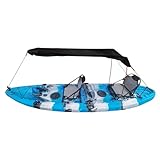 Xcello Foldable Waterproof Kayak Sun Shade Canopy, for Boat, Canoe, and Fishing, Oxford with Easy Installation(54.7inch-Black)