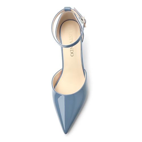 Pointed Closed Toe Heels for Women, Women's Ankle Strap Pumps, Wedding Party Office Business Dress Shoes3