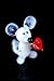 Mouse mini con cuore - Glasfigur-K-5