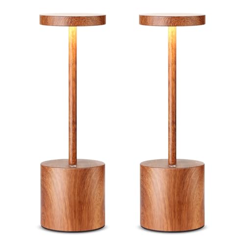 SAKRINGT 2 Pack Cordless Table Lamp Rechargeable,5000mAh Battery Operated Portable LED Table Light,Dimming Desk Lamp for Patio/Restaurant/Outdoor