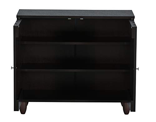Image of DeckUp Minang 2-Door Engineered Wood Shoe Rack (Dark Wenge, Matte Finish)