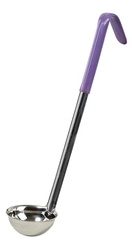 Winco One Piece Stainless Steel Ladle, 2 Ounce, 12.5", Purple