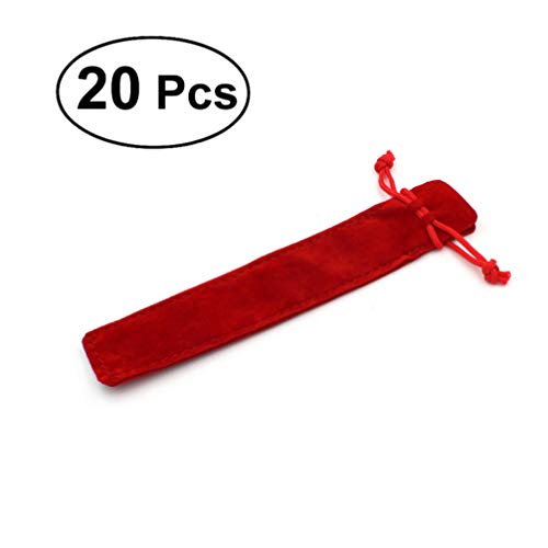 STOBOK 20Pcs Sacos de Canetas Com CordÃ£o Ãšnico Estojo de Bolsa de Caneta Dupla Face Suporte de Man