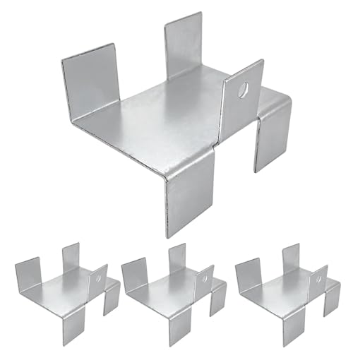 Soportes para Vallas - Herrajes Metálicos Anticorrosivos sin Perforación | 4 Soportes Para Postes Y Tablas De - para Exterior Jardín Patio Porche Pérgola Cenador Terraza Puerta Hormigón Baldosa