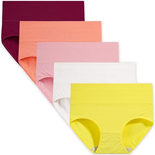 Image of INNERSY Womens Underwear Cotton Briefs Postpartum High Waisted Panties 5 Pack