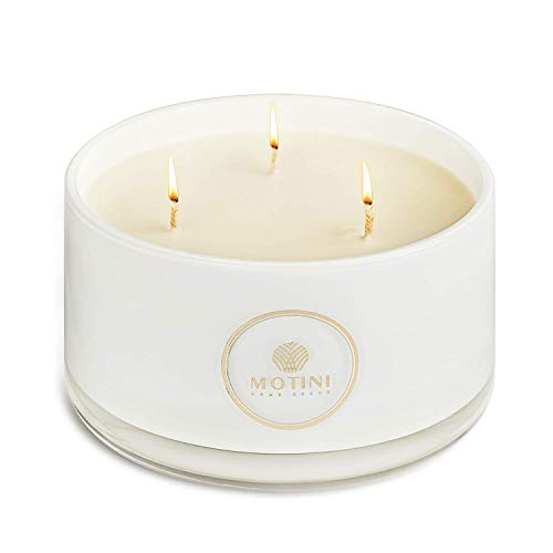 MOTINI Lavender Scented Candles 3-Wick Nature Soy Wax and Essential Aromatherapy Candles, Luxury