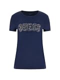 GUESS Eco Short Sleeve Logo Lace Tee Blu S