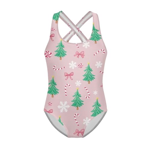 Image of Kid One Piece Swimsuit with Cross Back Girls Summer Sleeveles Swimwear for 5-14 Years