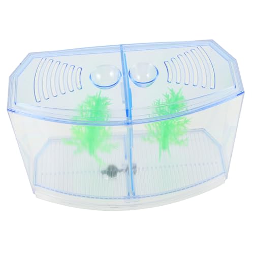 LIOOBO 箱 水槽 ベタタンク 魚 水族館 スポンジフィルター アクアワン 飼育タンク エビ飼育容器 プラスチック Blue