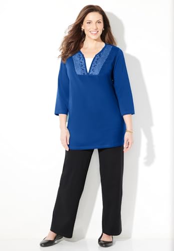 Catherines Women's Plus Size Suprema Lace Trim Duet Top4