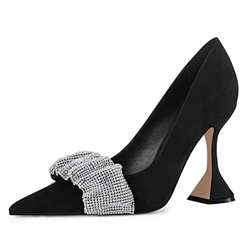 YDN Women Pointed Toe Slip on Pumps Special Kitten High Heel Shoes Party Prom Dress Lady Size 4-16 US