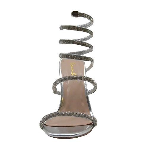 Bonnibel Women Rhinestone Spiral Ankle Wrap Strap High Heels Sandals4
